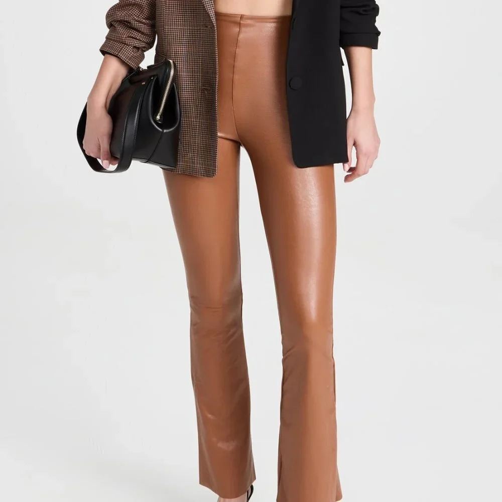 NWOT Commando Faux Leather Flare Leggings in Cocoa. Sz: M